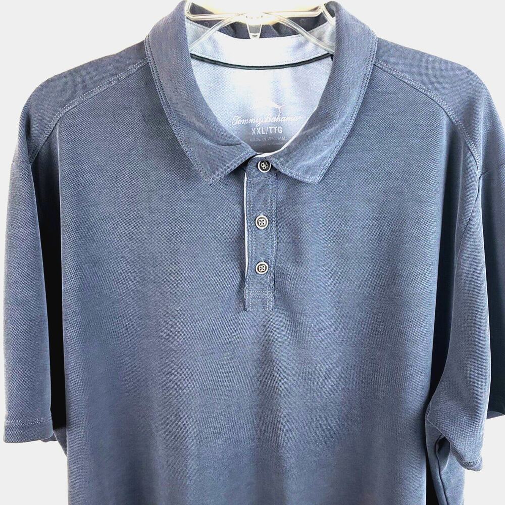 Tommy Bahama Men’s Polo Shirt Sz XXL Gray Tencel Polyester Marlin